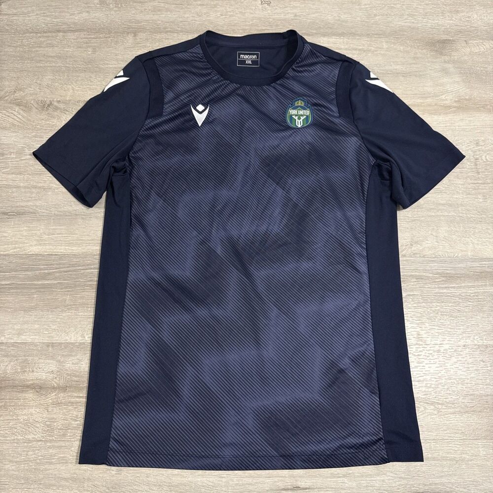York United Soccer Jersey Macron Training Shirt Men’s Blue 2XL CPL Nine Stripes